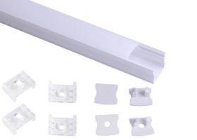 M7392  Tiras LED Strips 2m Aluminium Profile With Diffuser, 17 x 15.3mm